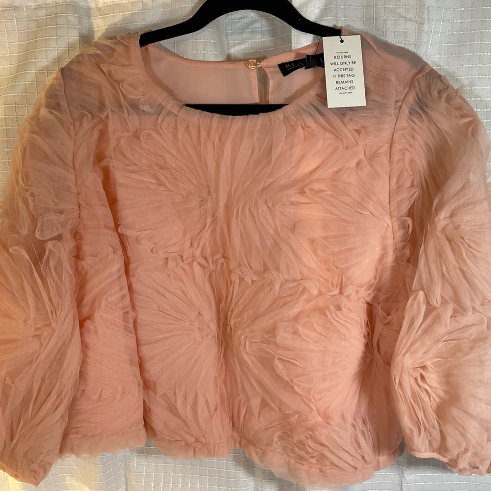 Eloquii Pink Textured Crop Top